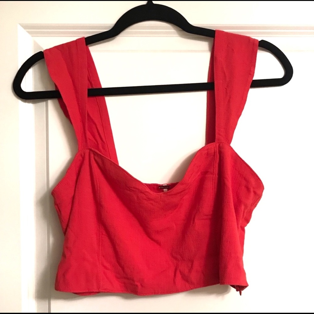 Free People Ruffle Crop Top Sweetheart shirt